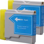 2 stuks Brother LC970C inktcartridges cyaan (Inkt Maxx Huismerk)