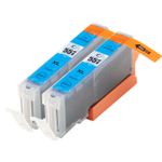 2 stuks Canon CLI-551XL inktcartridges cyaan hoge capaciteit (Inkt Maxx Huismerk)