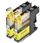 2 stuks Brother LC123 (LC121) inktcartridges geel hoge capaciteit (Inkt Maxx Huismerk)