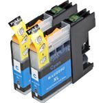 2 stuks Brother LC223 (LC221) inktcartridges cyaan hoge capaciteit (Inkt Maxx Huismerk)