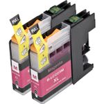 2 stuks Brother LC223 (LC221) inktcartridges magenta hoge capaciteit (Inkt Maxx Huismerk)