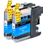 2 stuks Brother LC225C inktcartridges cyaan super hoge capaciteit (Inkt Maxx Huismerk)