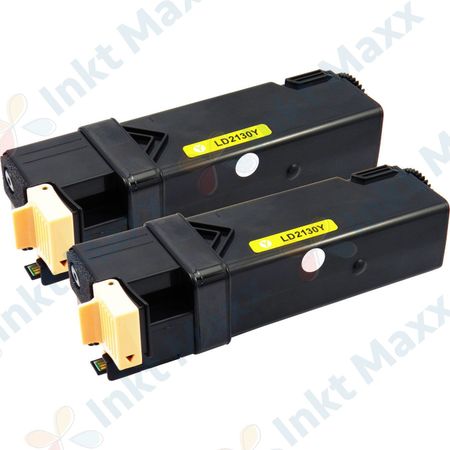 2 stuks Dell 593-10314 / 593-10322 (FM066) toner geel hoge capaciteit (Inkt Maxx Huismerk)