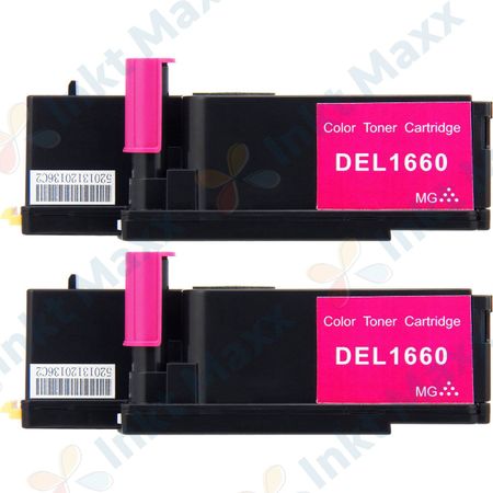 2 stuks Dell 593-11033 (8WNV5) toner magenta (Inkt Maxx Huismerk)