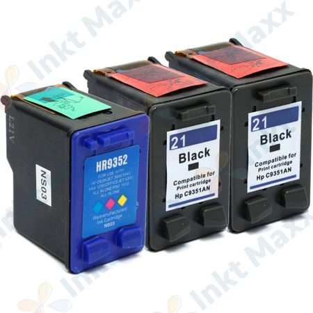 Inkt Maxx Huismerk 3 stuks HP 21 & 22 inktcartridges