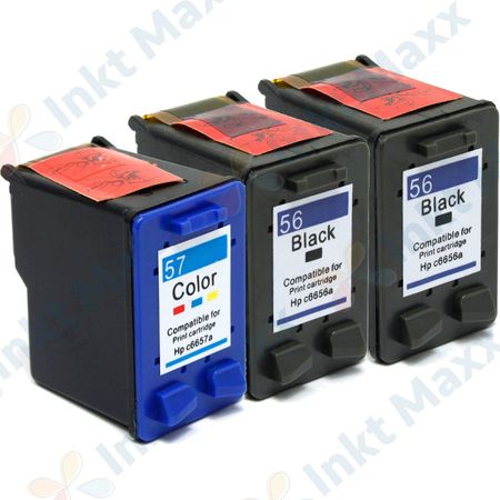 3 stuks HP 56 / HP 57 inktcartridges (Inkt Maxx Huismerk)