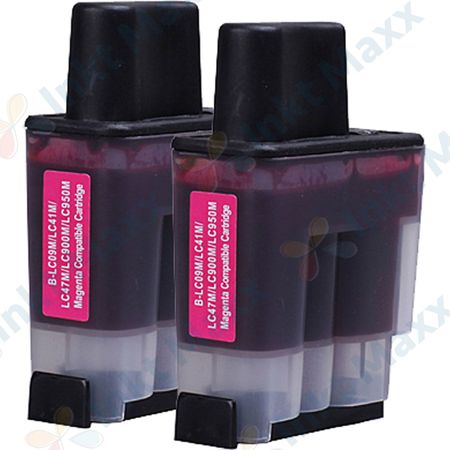 Inkt Maxx Huismerk 2 stuks Brother LC900M magenta inktcartridges