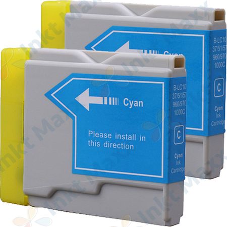 Inkt Maxx Huismerk 2 stuks Brother LC1000C cyaan inktcartridges