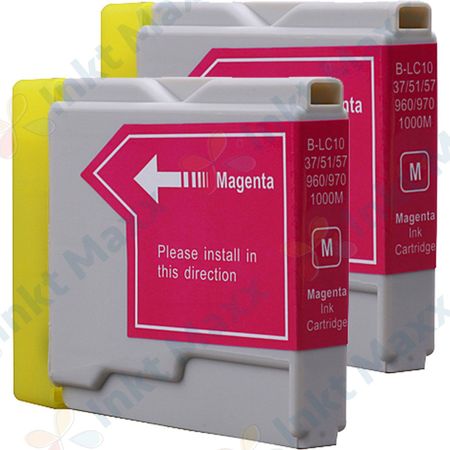 2 stuks Brother LC970M inktcartridges magenta (Inkt Maxx Huismerk)