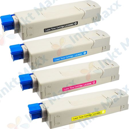 4 stuks OkiData C5650 / C5750 toner hoge capaciteit (Inkt Maxx Huismerk)