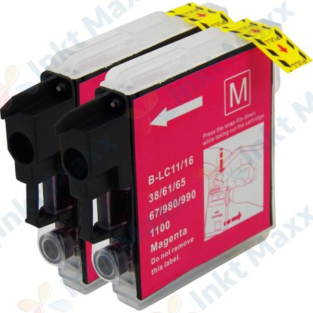 2 stuks Brother LC980M inktcartridges magenta (Inkt Maxx Huismerk)