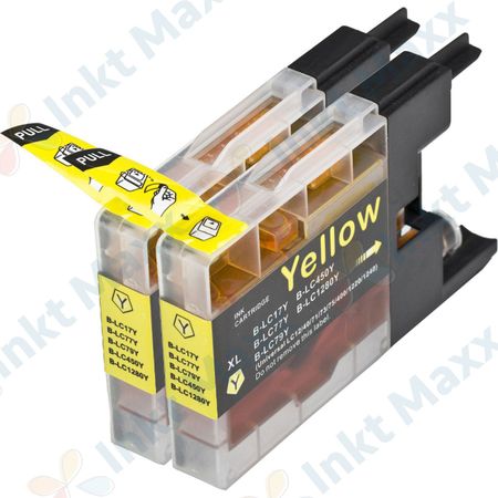 Inkt Maxx Huismerk 2 stuks Brother LC1280XL geel inktcartridges