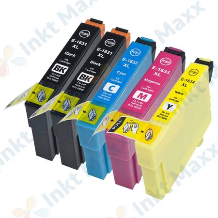 5 stuks Epson 16XL inktcartridges hoge capaciteit (Inkt Maxx Huismerk)