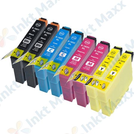 8 stuks Epson 16XL XXL inktcartridges hoge capaciteit (Inkt Maxx Huismerk)