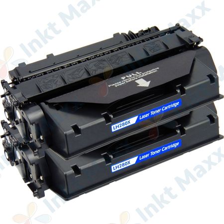 2 stuks HP 80X (CF280X) toner zwart hoge capaciteit (Inkt Maxx Huismerk)