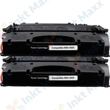 2 stuks HP 05X (CE505X) toner zwart hoge capaciteit (Inkt Maxx Huismerk)