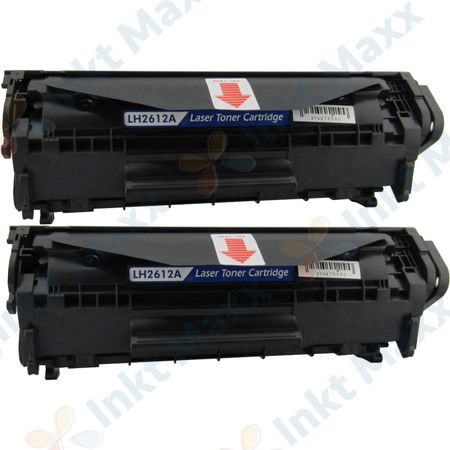 2 stuks HP 12A (Q2612A) toner zwart (Inkt Maxx Huismerk)