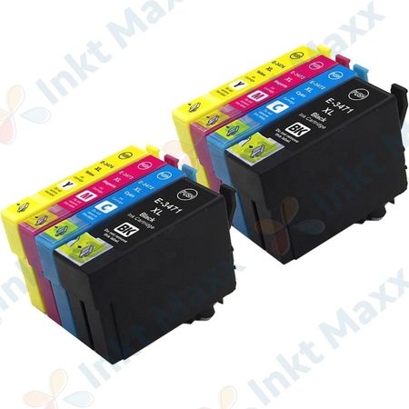 8 stuks Epson 34XL inktcartridges hoge capaciteit (Inkt Maxx Huismerk)