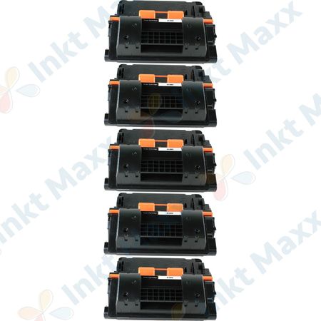 5 stuks HP 90X (CE390X) toner zwart hoge capaciteit (Inkt Maxx Huismerk)