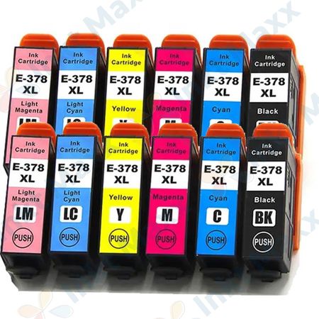 12 stuks Epson 378XL inktcartridges hoge capaciteit (Inkt Maxx Huismerk)