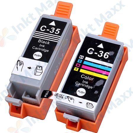 Inkt Maxx Huismerk 2 stuks Canon PGI-35 & CLI-36 inktcartridges