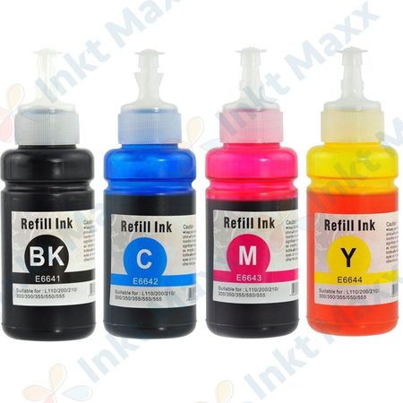 4 stuks Epson T664 zwart en kleur (Inkt Maxx Huismerk)