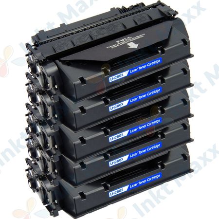 5 stuks HP 80X (CF280X) toner zwart hoge capaciteit (Inkt Maxx Huismerk)