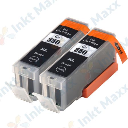 2 stuks Canon PGI-550XL inktcartridges zwart hoge capaciteit (Inkt Maxx Huismerk)