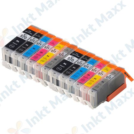 12 stuks Canon PGI-570XL & CLI-571XL inktcartridges hoge capaciteit (Inkt Maxx Huismerk)