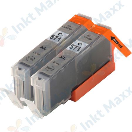 2 stuks Canon CLI-571XL inktcartridges grijs hoge capaciteit (Inkt Maxx Huismerk)