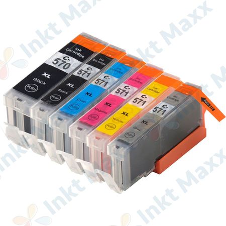 6 stuks Canon PGI-570XL & CLI-571XL inktcartridges hoge capaciteit (Inkt Maxx Huismerk)