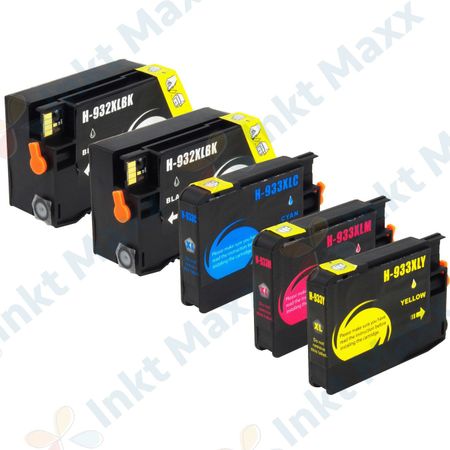 5 stuks HP 932XL & 933XL inktcartridges hoge capaciteit (Inkt Maxx Huismerk)