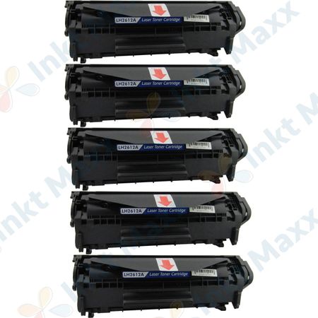 5 stuks HP 12A (Q2612A) toner zwart (Inkt Maxx Huismerk)