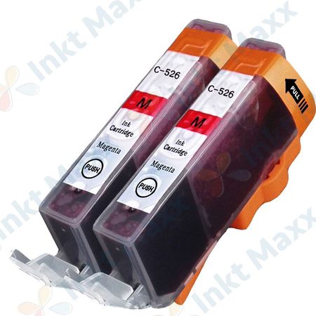 Inkt Maxx Huismerk 2 stuks Canon CLI-526M magenta inktcartridges