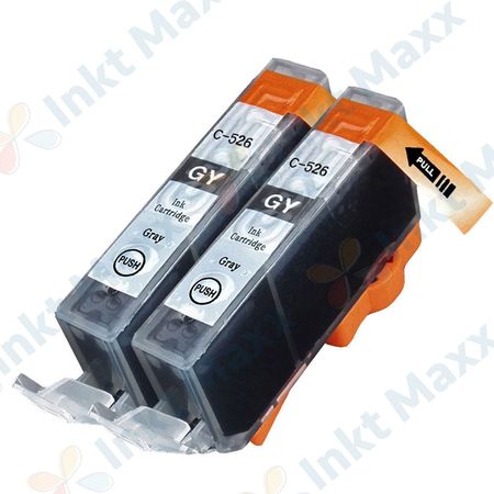 Inkt Maxx Huismerk 2 stuks Canon CLI-526GY grijs inktcartridges