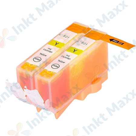 Inkt Maxx Huismerk 2 stuks Canon CLI-521Y geel inktcartridges