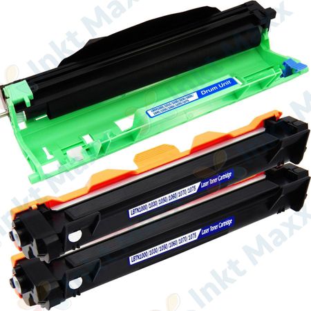 3 stuks Brother TN1050 / DR1050 toner & drum zwart (Inkt Maxx Huismerk)