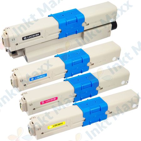 4 stuks Oki C301, C321 toner (Inkt Maxx Huismerk)