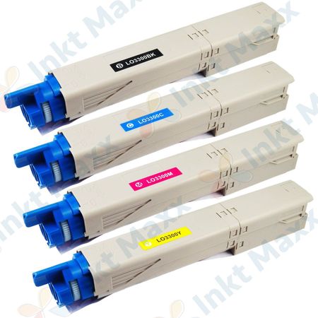 4 stuks Oki C3300, C3400, C3600 toner (Inkt Maxx Huismerk)