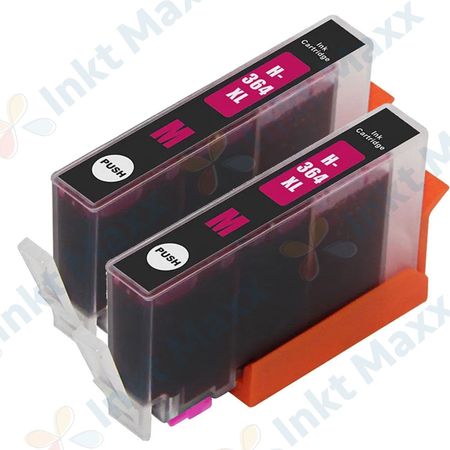 2 stuks HP 364XL (CB324EE) inktcartridges magenta hoge capaciteit (Inkt Maxx Huismerk)