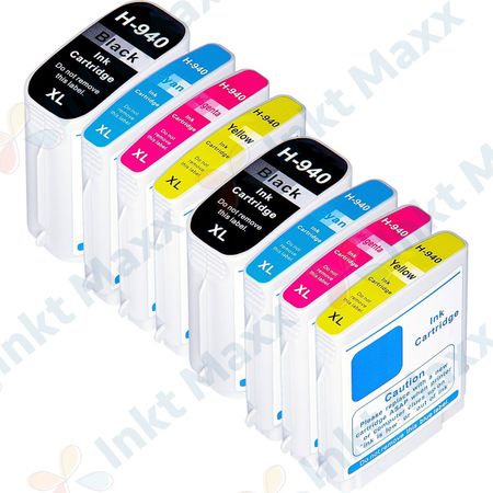 8 stuks HP 940XL inktcartridges hoge capaciteit (Inkt Maxx Huismerk)