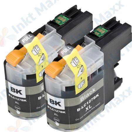 2 stuks Brother LC127BK inktcartridges zwart super hoge capaciteit (Inkt Maxx Huismerk)