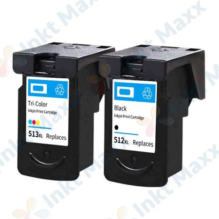 2 stuks Canon PG-512 / CL-513 inktcartridges (Inkt Maxx Huismerk)